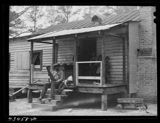 Untitled photo, possibly related to: Negro landowner who had moved out of the Santee-Cooper basin to a resettlement near Moncks Corner, South Carolina region