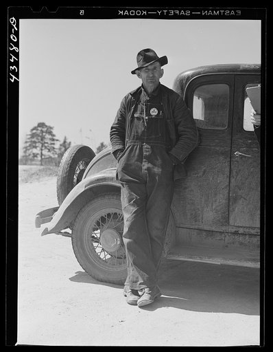Untitled photo, possibly related to: Farmer who had to move out of the Camp Croft area. He had a job at the camp. Whitestone, South Carolina