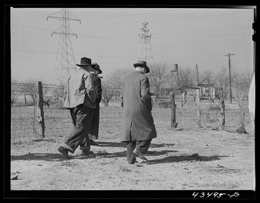 Untitled photo, possibly related to: FSA (Farm Security Administration) supervisors inspecting a new farm for Mr. Sherbert, whose dairy had to be moved out of the Camp Croft area. Near Spartanburg, South Carolina region