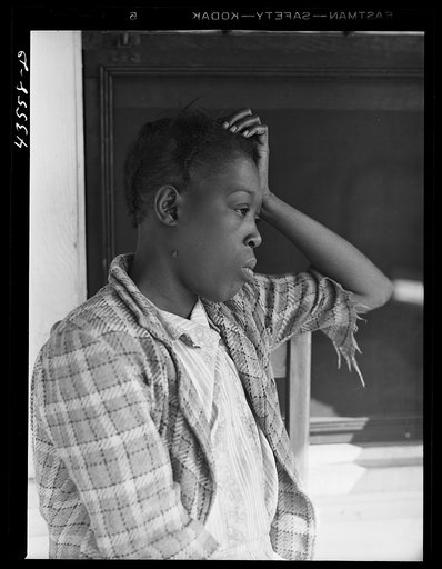 Untitled photo, possibly related to: This family was relocated at FSA (Farm Security Administration) Orangeburg Farms when they had to move out of the Santee-Cooper basin. Orangeburg County, South Carolina