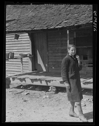 Untitled photo, possibly related to: Children of a "squatter" family who were preparing to move out of the Spartanburg Army camp area. Near Whitestone, South Carolina region