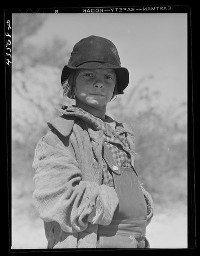One of the children of a "squatter" family that had to move out of the Camp Croft area. Near Whitestone, South Carolina region