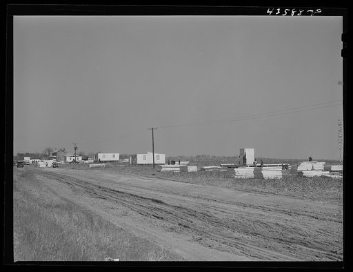 Prefabricated houses built by FSA (Farm Security Administration) for farmers who had to move out of the Camp Croft area. Pacolet, South Carolina