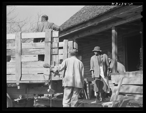 Negro family moving out of the Camp Croft area. Near Whitestone, South Carolina