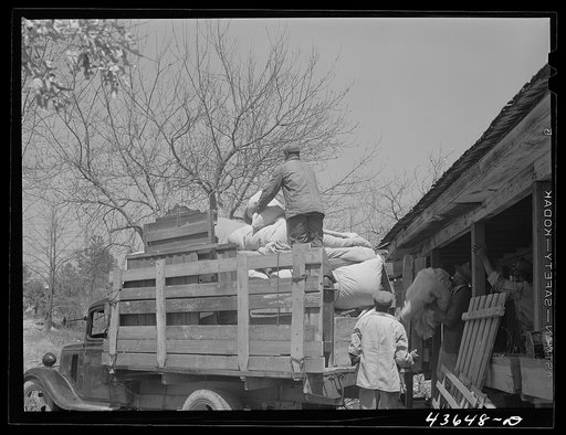 Negro family moving their belongings out of the Camp Croft area. Near Whitestone, South Carolina