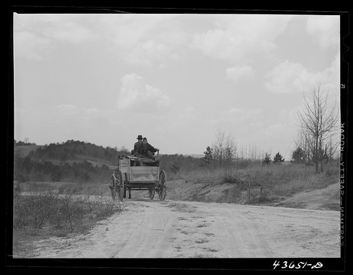 Tenant farmer taking the last load of his belongings out of the Camp Croft area. Near Pacolet South Carolina