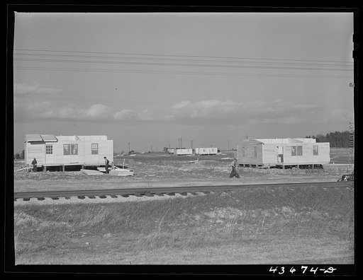 Prefabricated houses being built near Pacolet, South Carolina by FSA (Farm Security Administration) for farmers moved out of the Camp Croft area