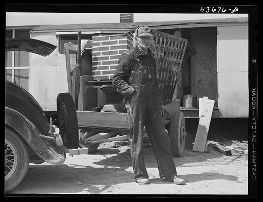 This farmer owned one acre of land and small improvised trailer in which he and his wife lived. The only place they could find to move was a small farm they rented which had only a barn on it Near Pacolet, South Carolina region