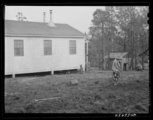 Mrs. Edwards, who came from Willy, a small settlement in the Hinesville area, working on her garden at Hazlehurst Farms, Inc., Hazlehurst, Georgia