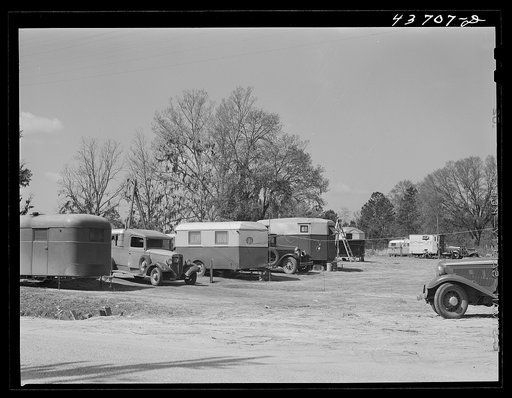 Trailer camp in Hinesville, Georgia, occupied by workers from Camp Stewart. Hinesville, Georgia