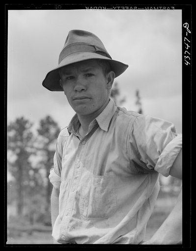 Untitled photo, possibly related to: James Butler, one of the farmers who moved out of the Camp Stewart area to Hazlehurst Farms Inc. He was clearing land at twenty-five cents an hour. Hazlehurst, Georgia