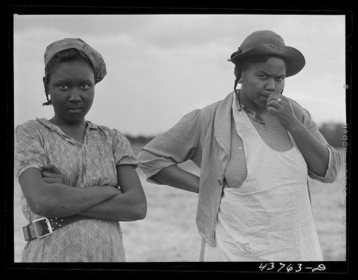 Two of the Negro people who have been moved out of the Camp Stewart area near Hinesville to Hazlehurst Farms. Hazlehurst, Georgia