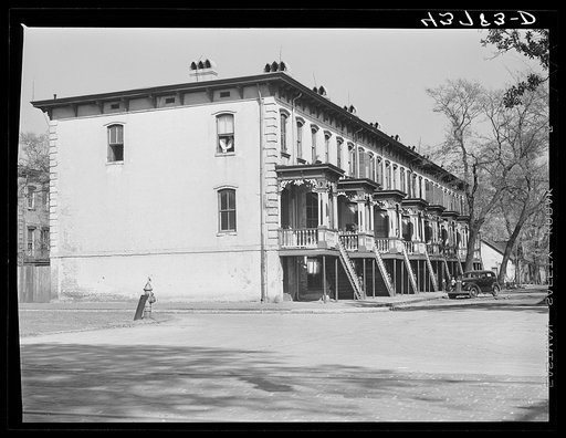 Row of houses on Charlton Street, Savannah, Georgia