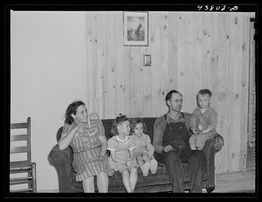 Mr. Paul Hatchet and his family. Have just moved into a prefabricated house from the Camp Croft area. Pacolet, South Carolina