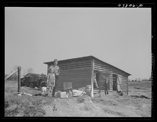 Their home across the road was just inside the Camp Croft area so this barn is being converted into a house for the family. Near Pacolet, South Carolina