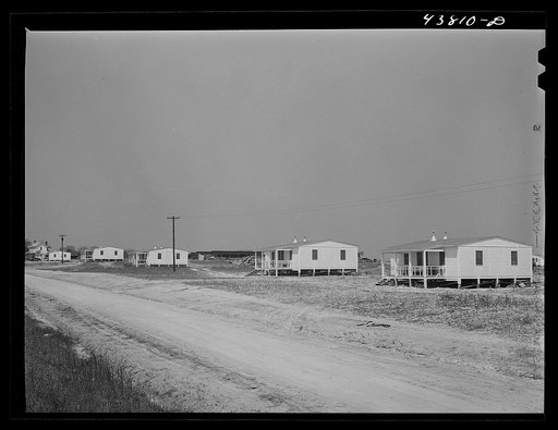 Completed prefabricated houses at Pacolet, South Carolina for farmers who have had to move out of the Camp Croft Army camp area