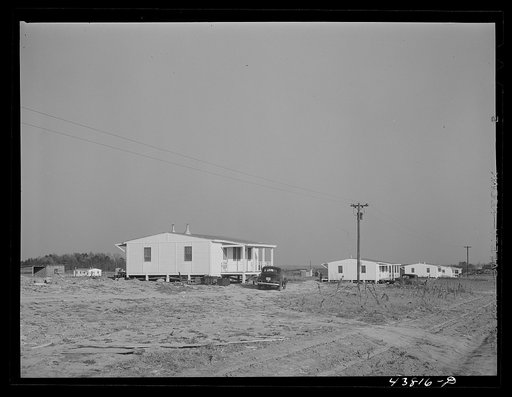Untitled photo, possibly related to: Completed prefabricated houses at Pacolet, South Carolina for farmers who have had to move out of the Camp Croft Army camp area