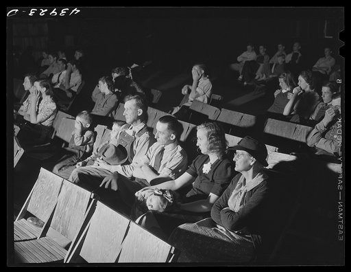 School teachers in Centralhatchee, Georgia have organized movies in the school auditorium for those who can't get to town. Heard County, Georgia