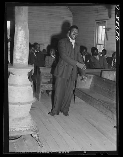 Untitled photo, possibly related to: Singing "Trying to Make a Hundred, Ninety-Nine and a Half Won't Do" during the collection at Negro church in Heard County, Georgia