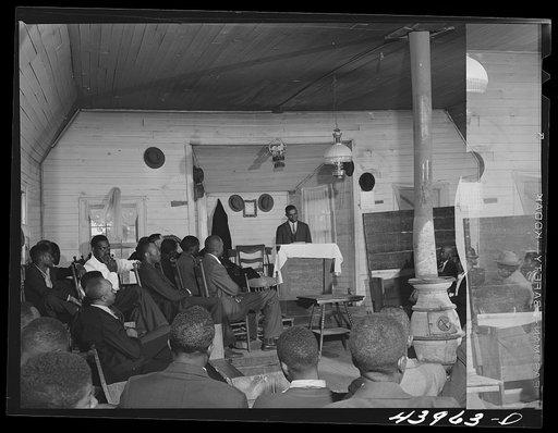 Negro church service in Heard County, Georgia