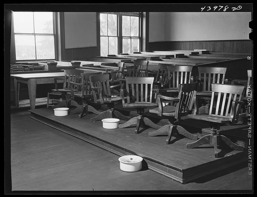 Untitled photo, possibly related to: Jury section in the courtroom in Franklin. Heard County, Georgia