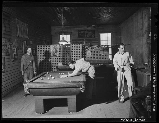 Untitled photo, possibly related to: Franklin, Heard County, Georgia. A game of pool in the general store