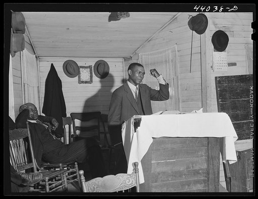Negro preacher during church service in Heard County, Georgia