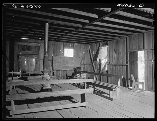 Untitled photo, possibly related to: Interior of Negro schoolhouse in Heard County, Georgia