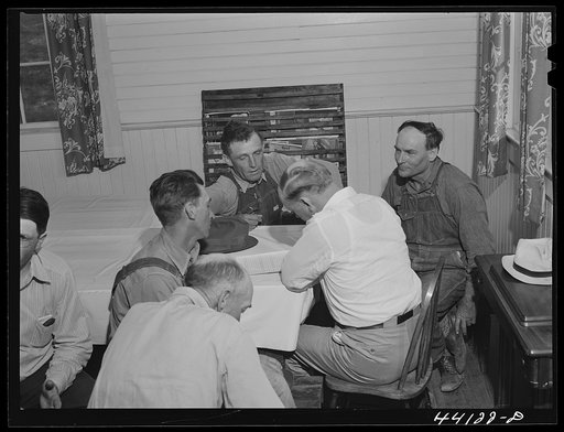 Greene County farmers near White Plains signing up in the Food for Defense program. Greene County, Georgia