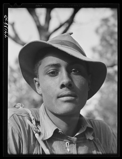 Untitled photo, possibly related to: Mr. Frank Barnett and his son. Negro farmer near Scull Shoals who is part Cherokee Indian. Greene County, Georgia
