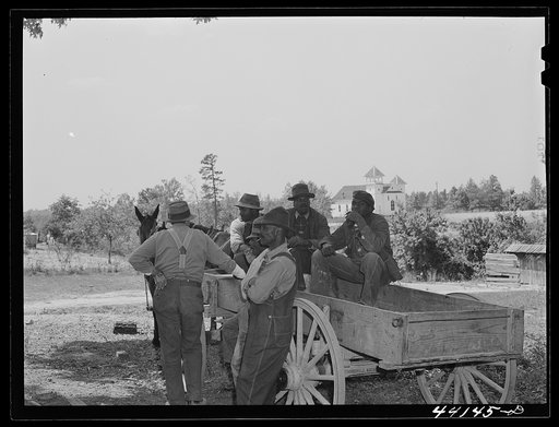 Untitled photo, possibly related to: Waiting for FSA (Farm Security Administration) meeting of Negro borrowers to begin. Near Woodville, Greene County, Georgia