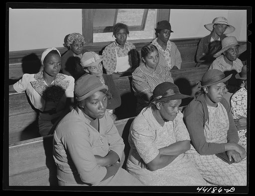 At a meeting of Negro FSA (Farm Security Administration) borrowers in a church near Woodville. Greene County, Georgia