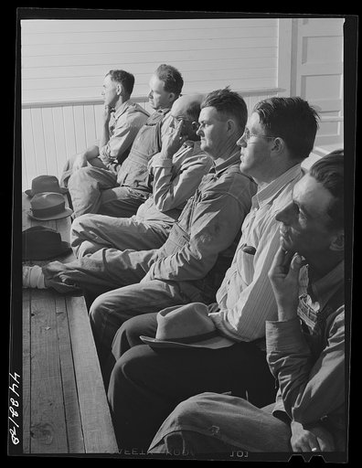 A Food for Defense meeting of white FSA (Farm Security Administration) borrowers at White Plains. Greene County, Georgia