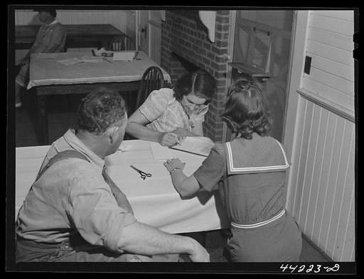 A Food for Defense meeting of white FSA (Farm Security Administration) borrowers at White Plains. Greene County, Georgia