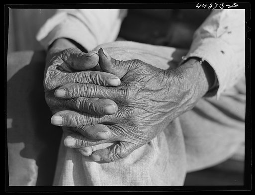 Hands of Mr. Henry Brooks, ex-slave. Parks Ferry Road, Greene County, Georgia