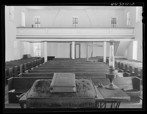 Interior of the Bethesda Baptist Church. Greene County, Georgia