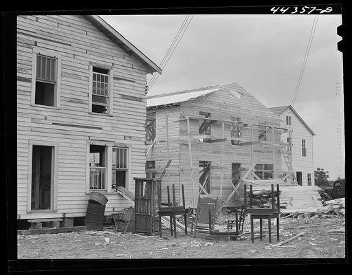 Bunkhouses under constrtuction in preparation for the expected increase in employment at the nearby powder plant. Childersburg, Alabama