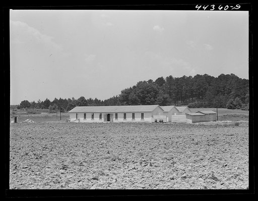 Bunkhouses being built by a farmer in expectation of the increase in employment at the nearby powder plant. Childersburg, Alabama