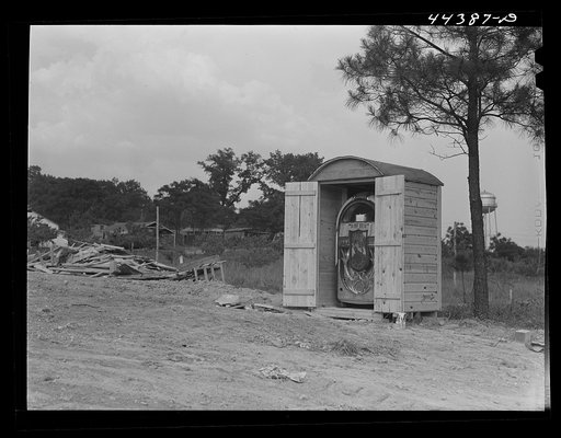A juke box near a trailer camp in Childersburg, Alabama