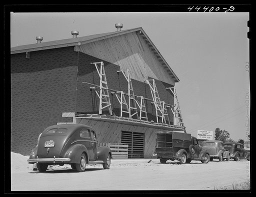 The first movie house Childersburg ever had now under construction. Childersburg, Alabama