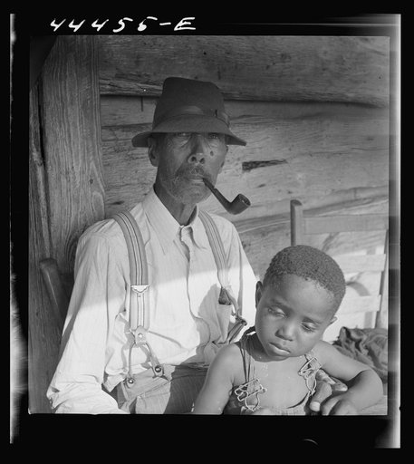Untitled photo, possibly related to: Old Negro farmer and his grandson, near Greensboro, Alabama