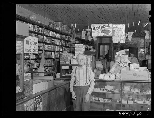Mr. Jackson in his general store. Siloam, Greene County, Georgia
