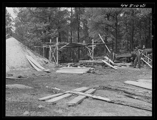 A small sawmill workings in southern Greene County, Georgia