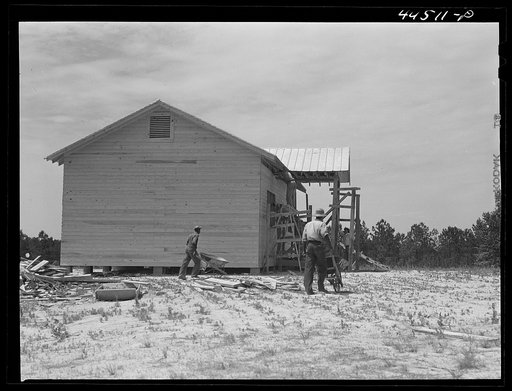 The new Saint Paul's school house for Negroes being built near Siloam, Greene County, Georgia