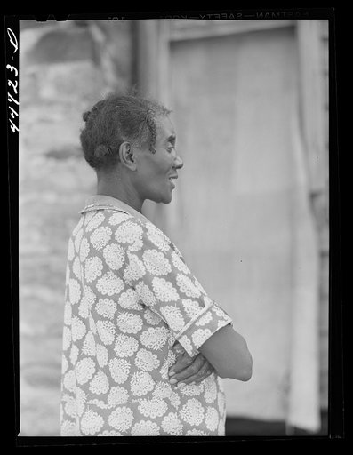 Untitled photo, possibly related to: Negro tenant farm woman. A widow. She runs the farm with the help of two children. FSA (Farm Security Administration) client. Greene County, Georgia