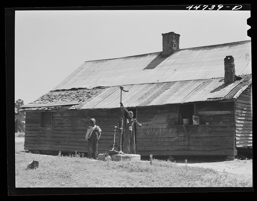 Untitled photo, possibly related to: Children of Mr. Frank Cahnipian at their FSA (Farm Security Administration) pump. White Plains, Greene County, Georgia