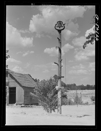 Old plantation bell on the Jackson homestead. Near White Plains, Greene County, Georgia