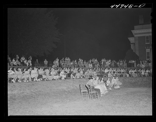 Untitled photo, possibly related to: Outdoor graduation of the Union Point high school. Greene County, Georgia