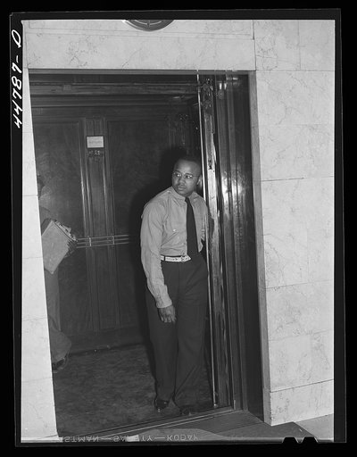 Untitled photo, possibly related to: Elevator operator in the Barr Building. Washington, D.C.