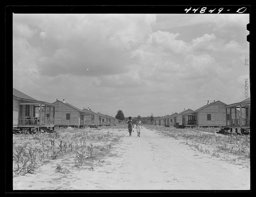 Untitled photo, possibly related to: Prefabricated houses built by FSA (Farm Security Administration) to take care of some of the Negro farmers who had to move out of the area being taken over by the Army. Milford, Caroline County, Virginia